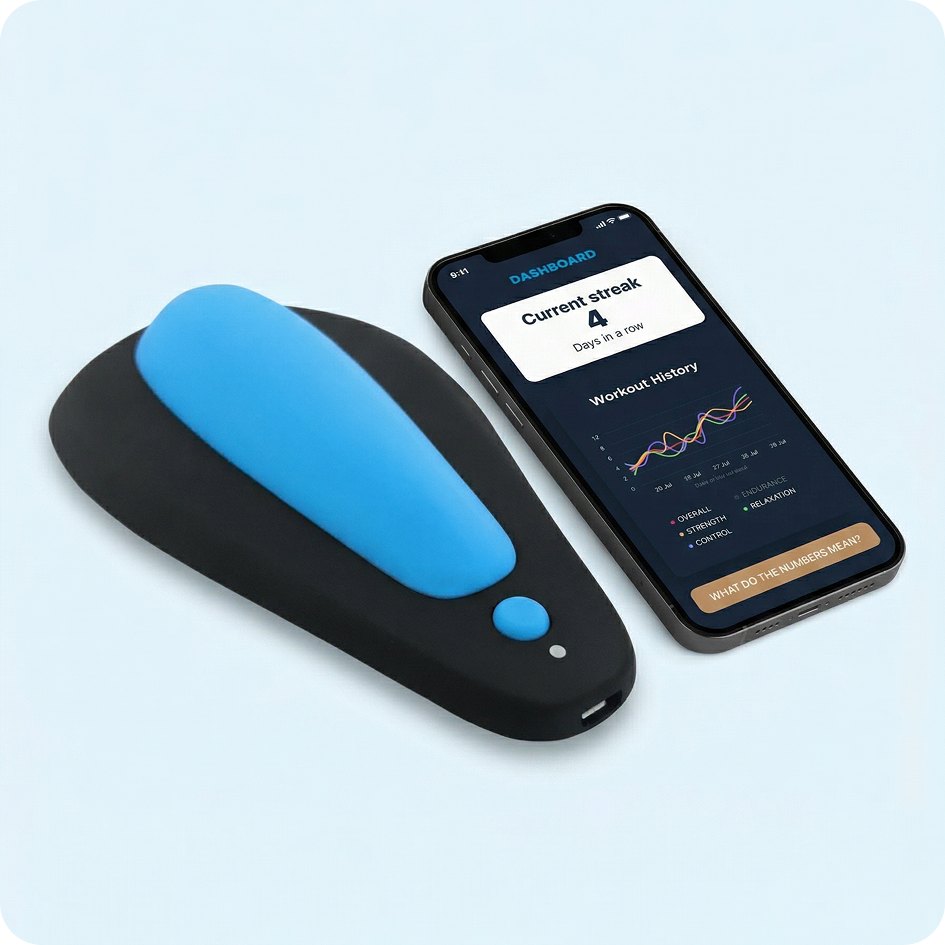 kGoal Boost trainer beside a smartphone showing the training app